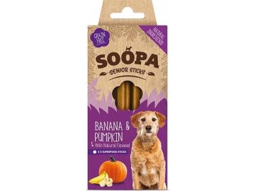 Dentální tyčinky Soopa Senior s banánem, dýní a lněným semínkem 100 g