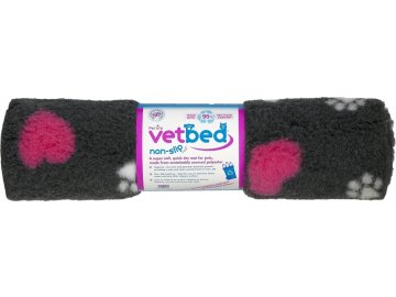 Vetbed protiskluz / Drybed grafit Růžové srdce DELUXE