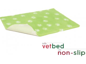 Vetbed® protiskluzový světlezelený s bílými packami 100 x 150 cm