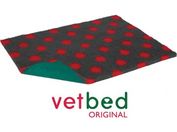 Vetbed® Original antracitový s červenými tečkami 100 x 150 cm