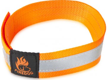 Firedog Reflexní obojek na suchý zip 30 mm 40 cm oranžový