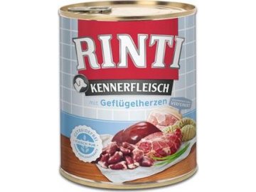 Rinti Dog konzerva drůbeží srdíčka 800g