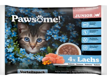 Pawsome! Junior s lososem Multipack 4x85 g