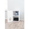 XL domek na kočičí toaletu, 2 poličky, MDF, 53 x 90 x 58 cm, bílá