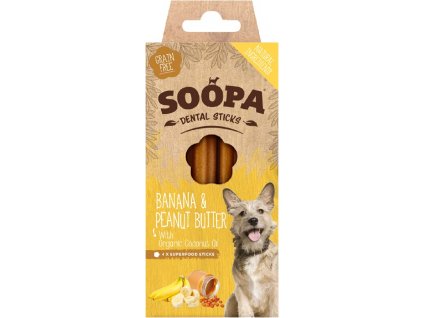 Dentální tyčinky Soopa s banánem a arašídovým máslem 100g