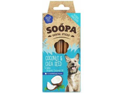 Dentální tyčinky Soopa s kokosem a chia semínky 100g