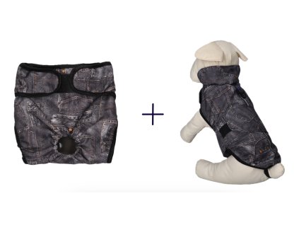 Kombo - černá džínovina, vel. L