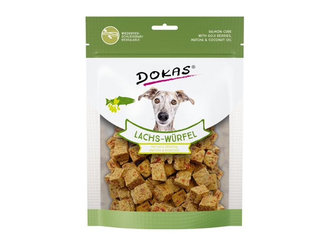 Dokas - Kostky z lososa s goji a matchou 150 g