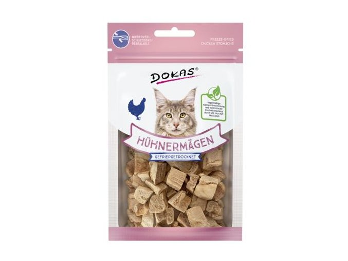 Dokas – Mrazem sušené kuřecí žaludky pro kočky 12 g