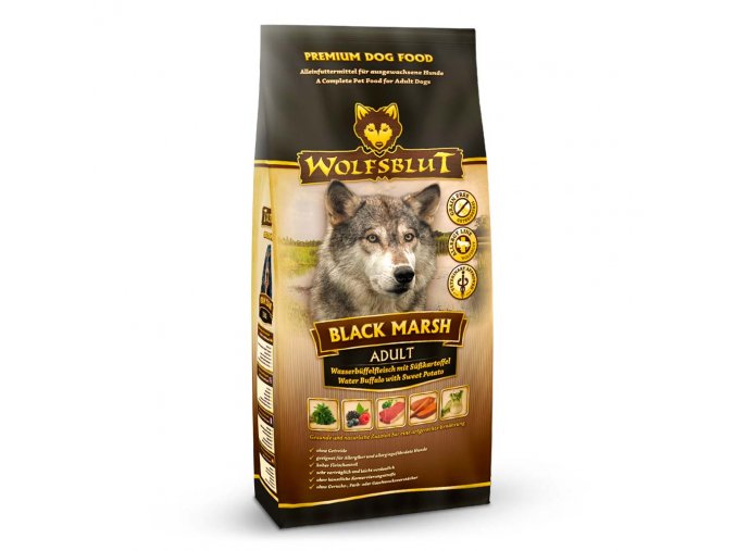 Wolfsblut Black Marsh Adult 15kg - bůvol a dýně