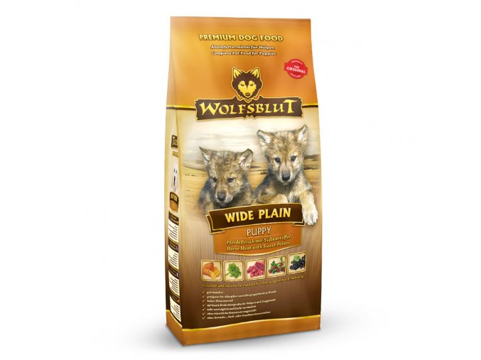 Wolfsblut Wide Plain Puppy 500g - kůň s batáty