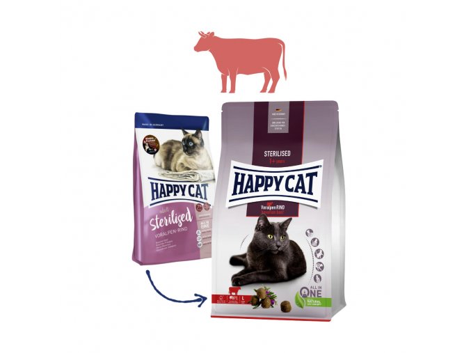 805 happy cat hc sterilised voralpen rind hovezi 300 g