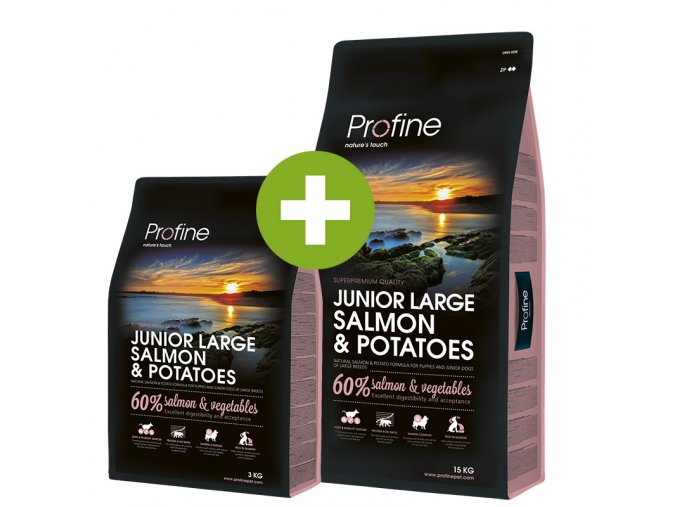 Profine Junior Large Breed Salmon & Potatoes 15kg + 3kg ZDARMA