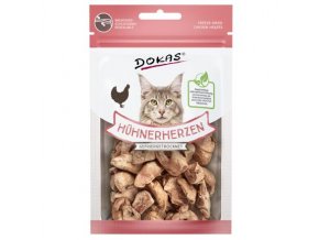Dokas – Mrazem sušená kuřecí srdíčka pro kočky 15 g