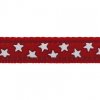 Obojek RD 15 mm x 24-37 cm - Stars White on Red
