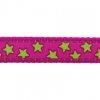 Obojek RD 12 mm x 20-32 cm - Stars Lime on Hot Pink