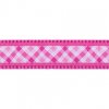 Obojek RD 20 mm x 30-47 cm - Gingham Hot Pink