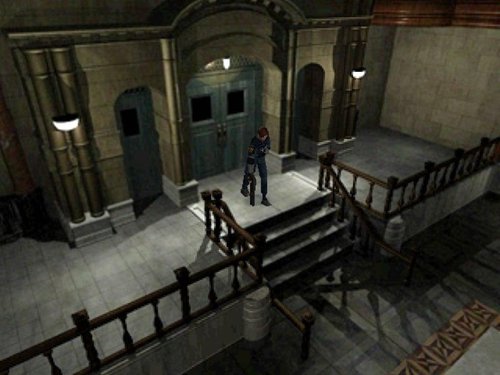 Resident Evil 2 pro PlayStation 1 - Leon během průzkumu policejní stanice R.P.D. v Raccoon City