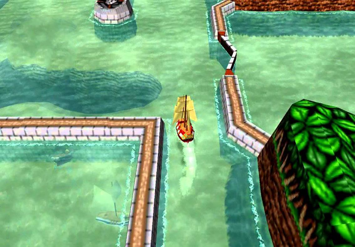 Overboard pre PlayStation 1 - pirátska loď prechádza úzkymi vodnými kanálmi