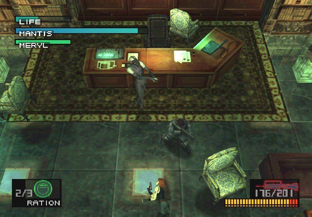 Metal Gear Solid - souboj Solid Snakea s Psycho Mantisem