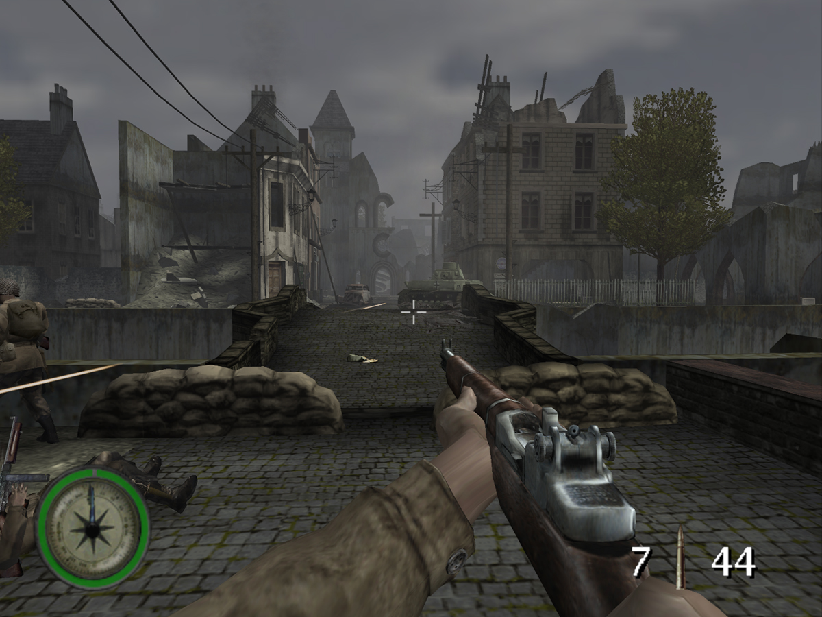 Vylodění spojeneckých vojáků ve válečné scéně připomínající Medal of Honor Frontline na PlayStation 2.