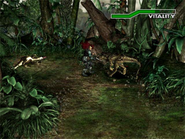 Dino Crisis 2 pro PlayStation 1 - Dylan bojuje s velociraptory v džungli