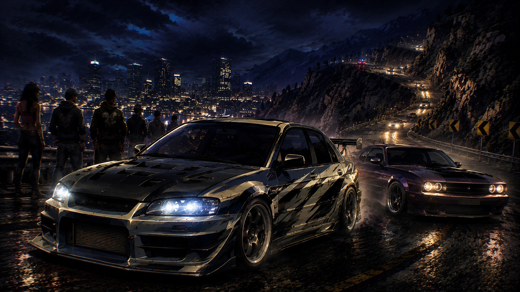 Ilustrační obrázek inspirovaný atmosférou hry Need for Speed Carbon pro PlayStation 2.