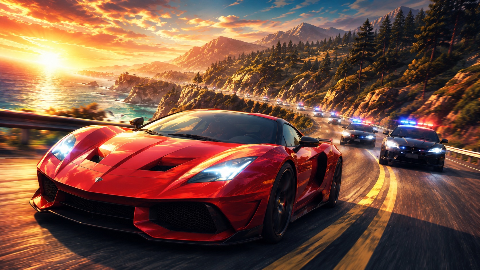 Ilustračný obrázok inšpirovaný atmosférou hry Need for Speed Hot Pursuit Limited Edition pre PlayStation 3.