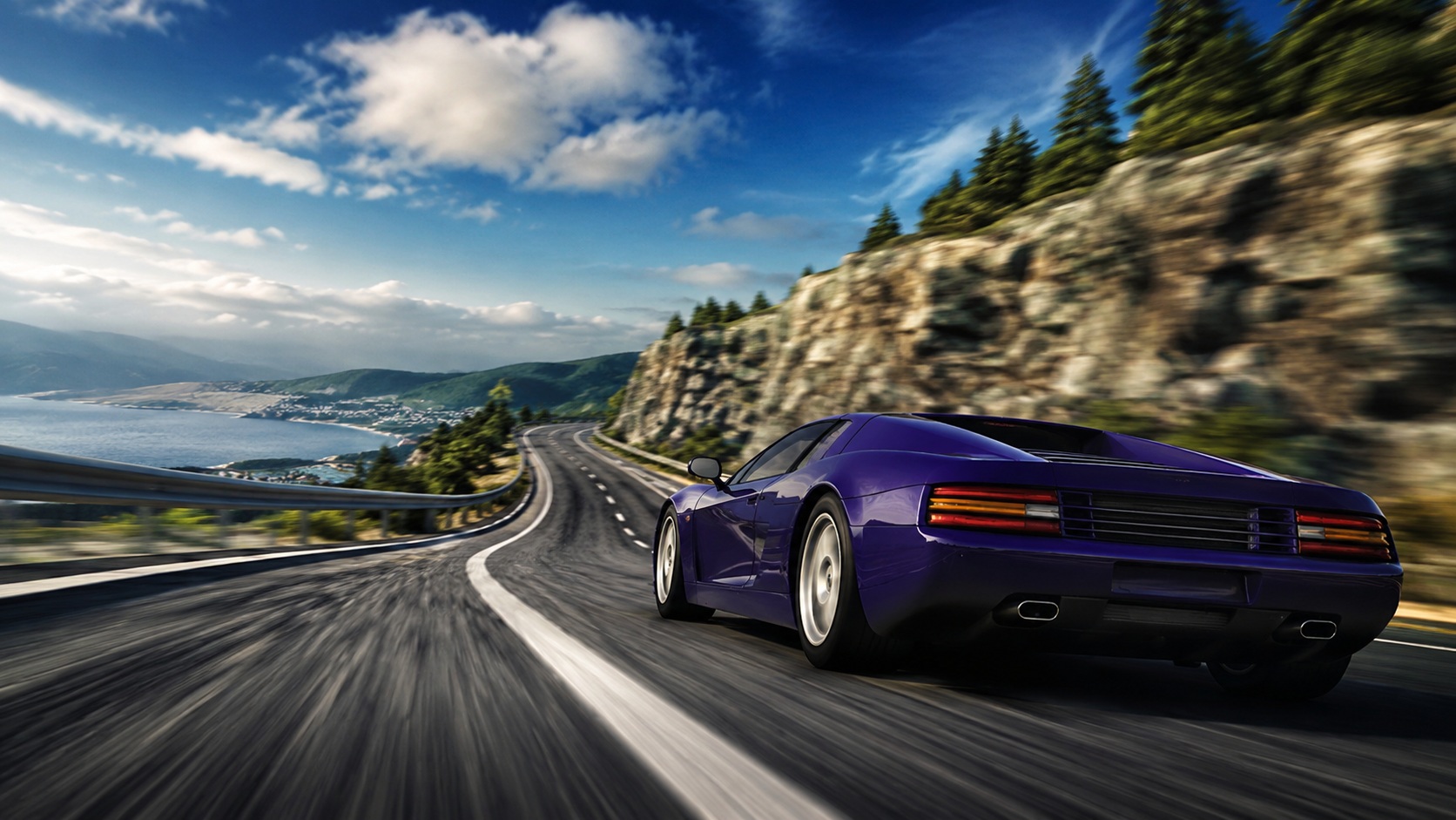 Ilustrační obrázek inspirovaný atmosférou první hry Need for Speed pro PlayStation 1.