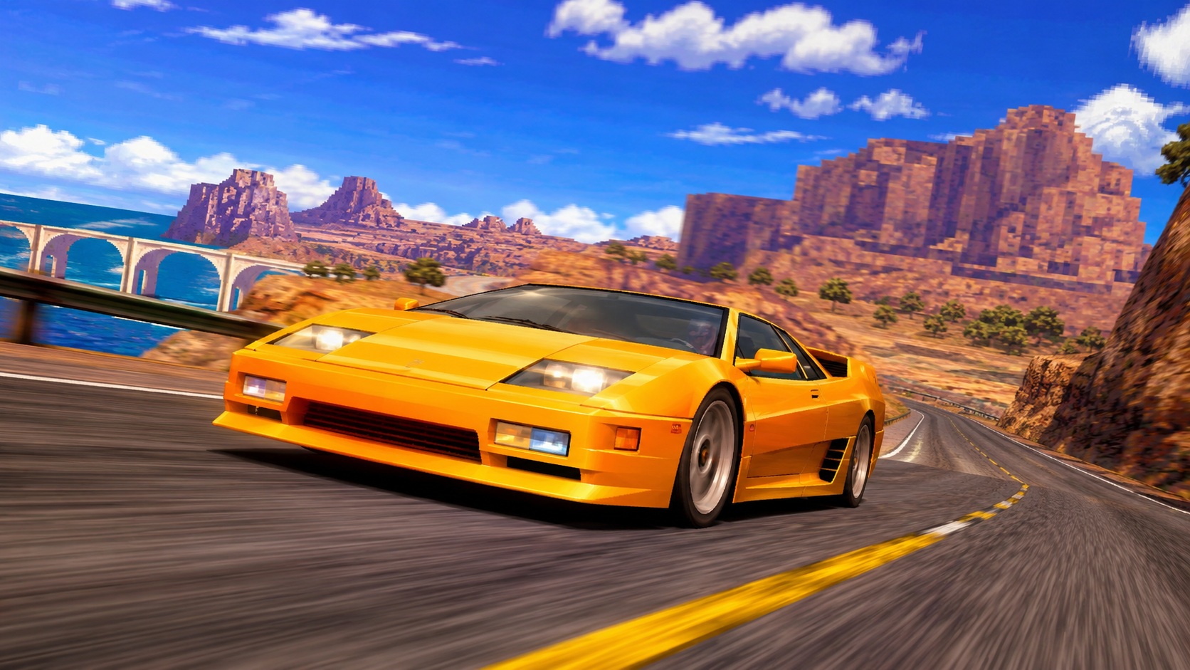 Ilustrační obrázek inspirovaný atmosférou hry Need for Speed II pro PlayStation 1.