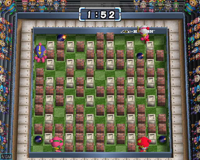 Bomberman Hardball na PlayStation 2 – multiplayerový Bomberman Battle pro čtyři hráče