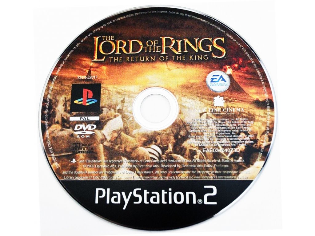 PS2 - The Lord of The Rings The Return of The King, pouze disk