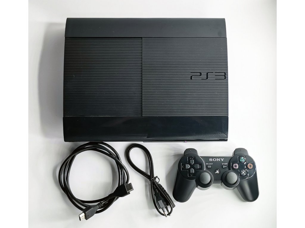 PlayStation 3, 500GB, Super Slim, kompletní + 3 hry