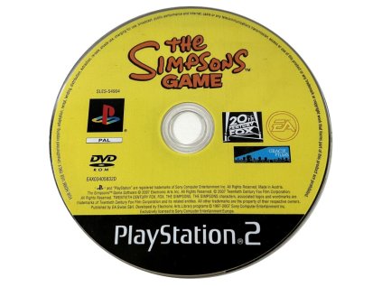PS2 - The Simpsons Game, iba disk