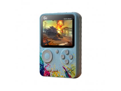 G5 retro herní konzole, 500 her + ovladač pro Multiplayer - Modrá, nová
