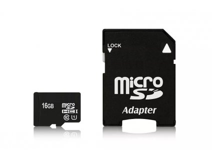 Paměťová karta MicroSDHC 16GB + SD adaptér, nová