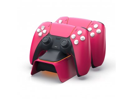 DOBE TP5-0521R Stardust Red Duální Dobíjecí Stanice pro ovladače PlayStation 5, nová