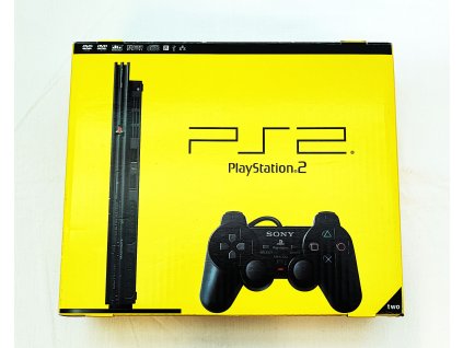 PlayStation 2 SLIM a originálna krabica, žltá