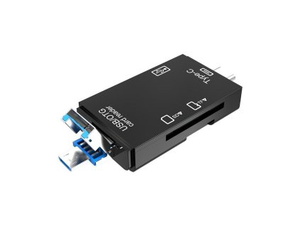 Univerzálna 6v1 USB 3.0 OTG čítačka SD/TF kariet - Čierna, nová