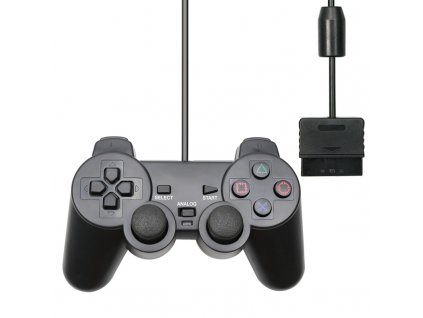 Drôtový ovládač pre PS1 a PS2 - čierny, nový