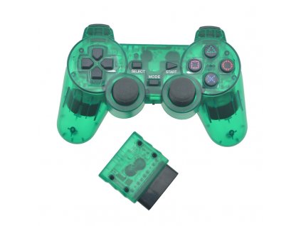 Bezdrôtový ovládač pre PS1 a PS2 - zelený, nový