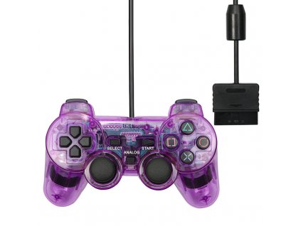 Drôtový ovládač pre PS1 a PS2 - fialový, nový