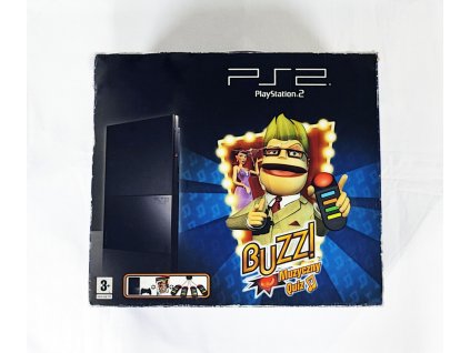 PlayStation 2 SLIM kompletní + Buzz! The Music Quiz