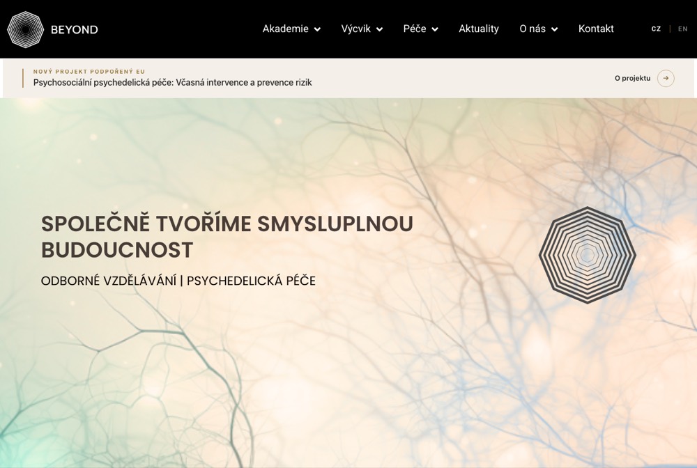 Náhled webu — Beyond Psychedelics