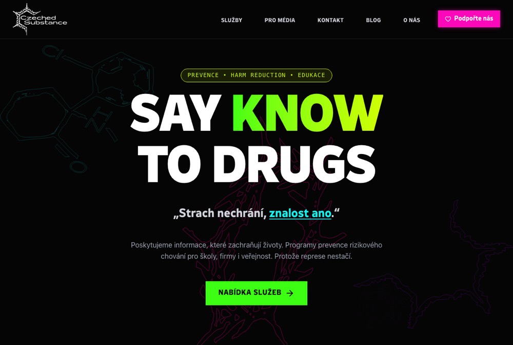Náhled webu — Czeched Substance