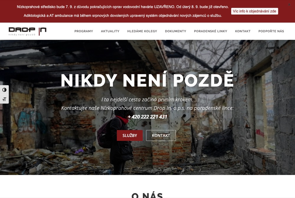 Náhled webu — Drop In
