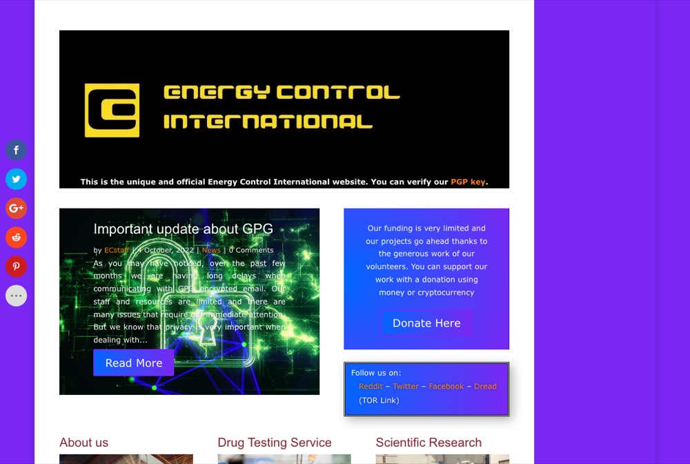 Náhled webu — Energy Control