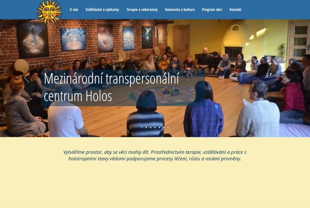 Náhled webu — Holos — Mezinárodní transpersonální centrum