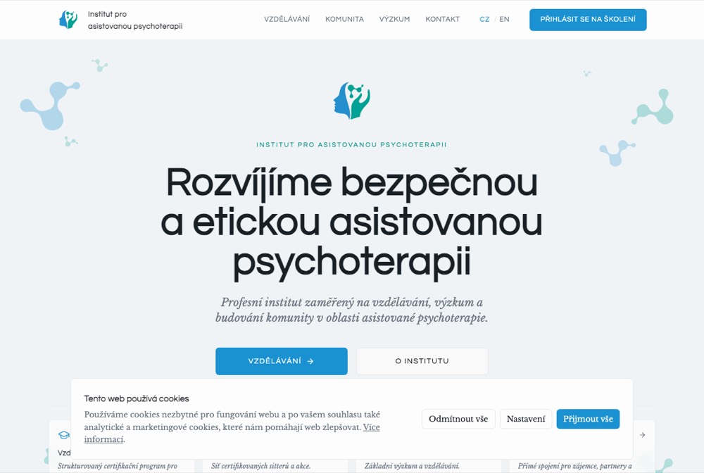 Náhled webu — Institut asistované psychoterapie