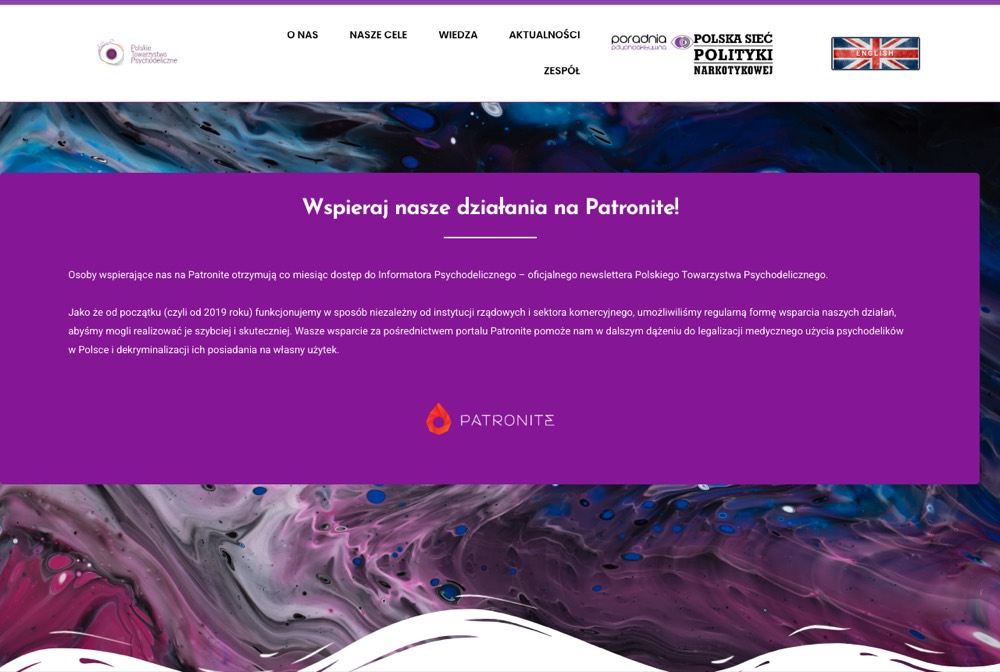 Náhled webu — Polskie Towarzystwo Psychodeliczne